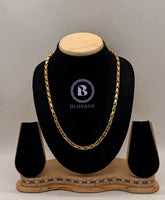 Mayro Leaf Shape Brass Material with micro Gold Polish Chain for Men